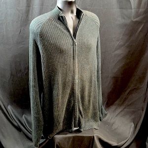 DKNY knitted zip up sweater. Grey. Size XXL